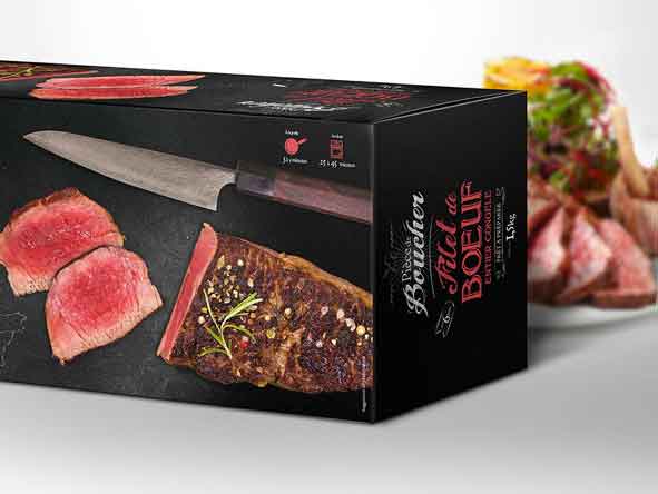 Packaging d'un emballage alimentaire pour de la viande